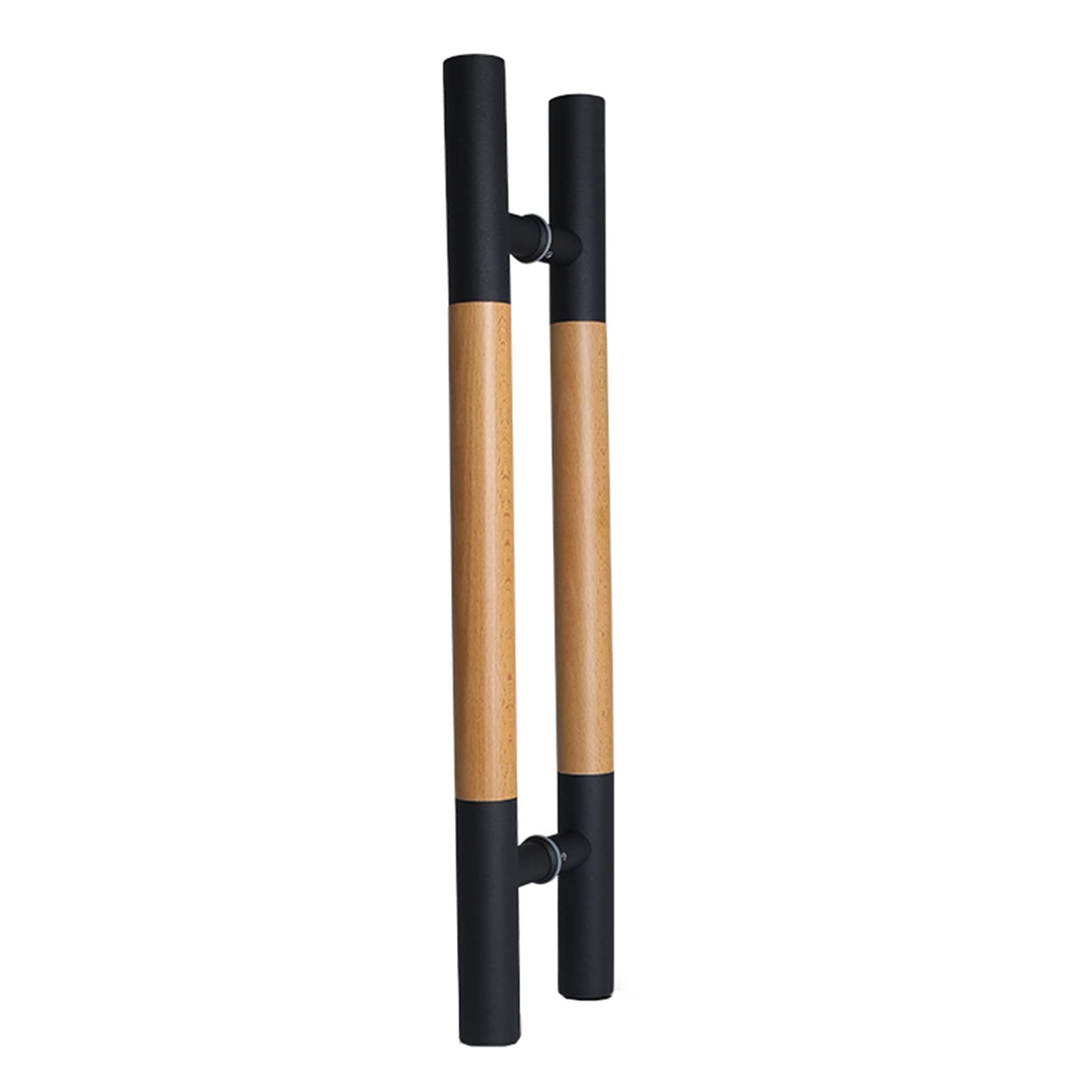 CWCQGH Door Pull Heavy Duty Push/Pull Door Handles Round,Barn/Entry/Bathroom Door Knob for Sliding Doors Wood Door Front Door,Include Install Fitting,Black-60cm/24inch