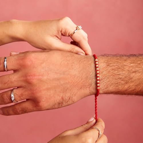 Image of ZAVYA 925 Sterling Silver Cubic Zirconia Minimal Gold Plating Silver Rakhi | Rakhi for Brother-Happy Rakshabandhan | With Certificate of Authenticity and 925 Hallmark