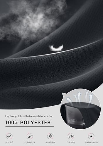 G Gradual Men's Athletic Sweatpants with Zipper Pockets Lightweight Quick Dry Mesh Workout Pants Open Bottom for Casual (Charcoal, Medium)