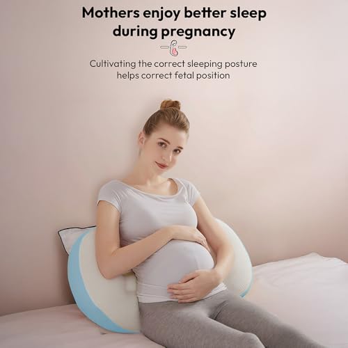 Image of StarAndDaisy Pregnancy Pillow for Women | Maternity Pillow for Pregnancy Sleeping with Cuddle Pillow with Belly Support, Leg Support, Adjustable Butterfly Design (Light Blue)
