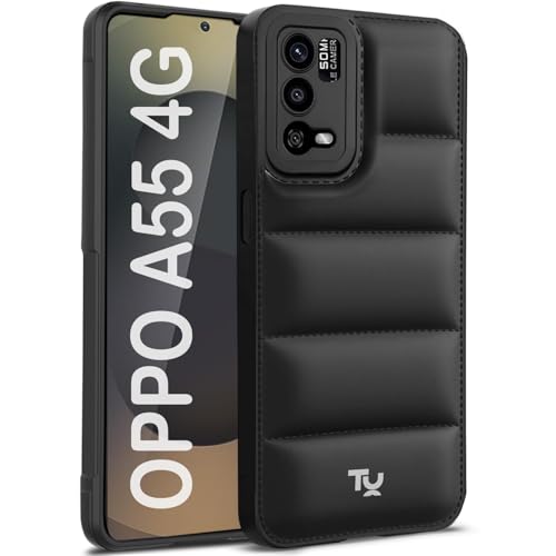 Image of TRUEUPGRADE Back Case Cover for Oppo A55 | Compatible for Oppo A55 Back Case Cover | Puff Case with Camera Protection |Black