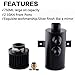 ESPEEDER Universal 10AN Aluminum Baffled Oil Catch Can Brushed Reservoir Tank with Breather Filter 750ml Black