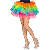 Widmann 10344 - Tutu Regenbogen für Erwachsene, Tüllrock, Tänzerinnen, Karneval, Mottoparty