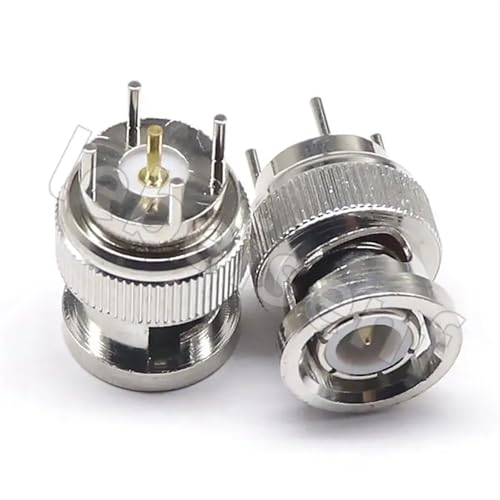 Conector BNC macho para placa de circuito PCB, pack de 10 enchufes rectos BNC-KE de soldar 4
