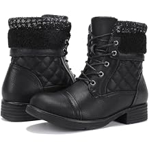 STQ Womens Combat Boots Lace up Ankle Booties