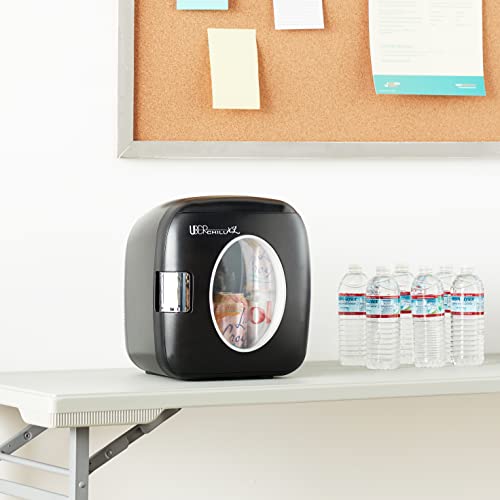 Uber Appliance Ub-Xl1 Personal Portable Mini Fridge 12 Can Thermoelectric Cooler & Warmer For Indoor/Outdoor - Bedroom, Office, Dorm, Car, Boat, Rv - 110V Ac & 12V Dc Cords Included - Matte Black #TOP4