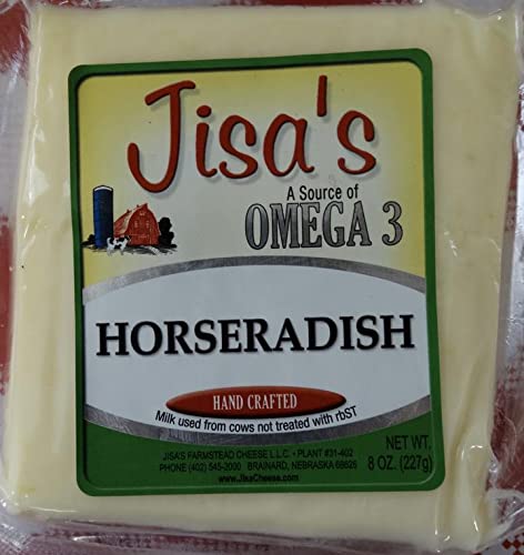 Horseradish | 3-Pack | 8 oz Each | Artisan Cheese | Made with Whole Milk | Crafted in Small Batches | Product of Nebraska | Jisa's Farmstead Cheese