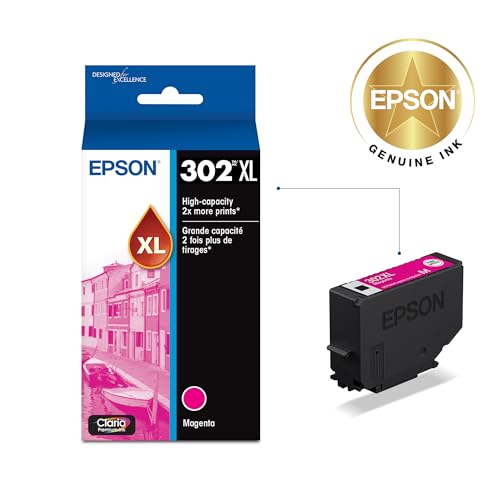 Image of Epson 302 Claria Premium Ink High Capacity Magenta Cartridge (T302XL320-S) Works with Expression XP-6000, 6100