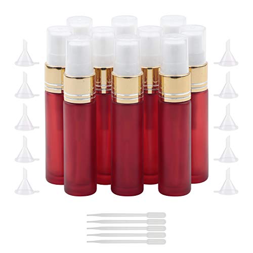 Flacon en verre vide de 10 ml rouge mat Ellbest avec compte-gouttes pour vos parfums