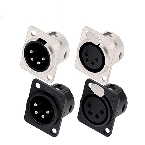 Prise XLR 4 broches de haute précision pour montage châssis et terminal micro C1032x10
