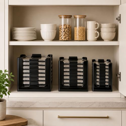 Image of Lid Organizer for Rubbermaid Brilliance, Fits 0.5, 1.3, 3.2 & 4.7 Cup