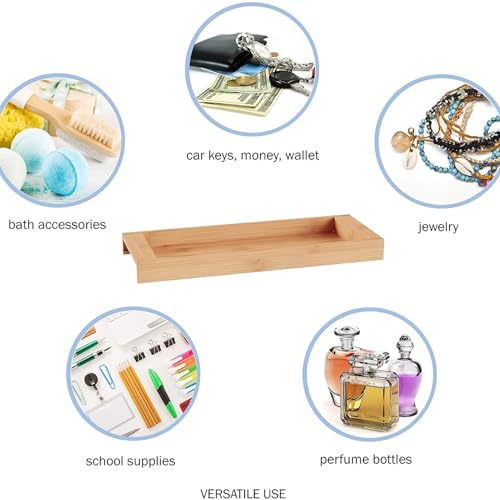 Bandeja para inodoro de madera premium de 40x15 cm para joyas y perfumes 6