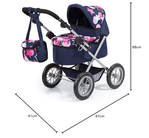 Carrito de muñeca Trendy para paseos infantiles en el parque con estampado de estrellas 6