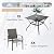 SUNSHINE VALLEY 5 Piece Patio Dining Set for 4, 37”x37” Square Table with Umbrella Hole, 4 Metal Brown Chairs, Outdoor Table and Chairs Set for Lawn Backyard and Deck