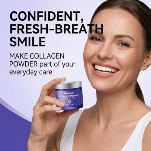 Collagen Powder for Gums, Whitening Tooth Powder for Teeth Cleaning, Collagen Powder for Teeth-Fluoride Free Oral Care with Fresh Breath Formula, Gentle Daily Dental Care for Adults, 50g