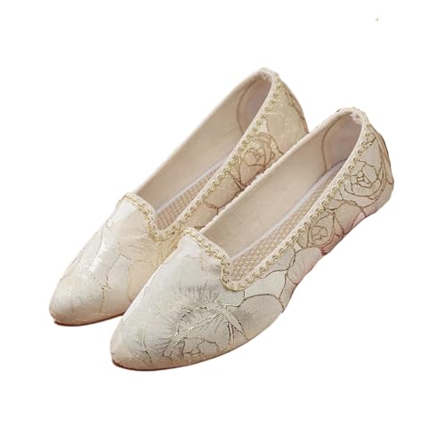 Ballerines plates bout pointu femme beige chaussure décontractée chic