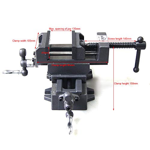 KATSU Morsa a Croce per Trapano a Colonna 100mm, Industriale Heavy Duty Morsetto a Morsa a Croce Meccanica a 2 Assi per Manutenzione di Macchine per Fresatrici da Officina