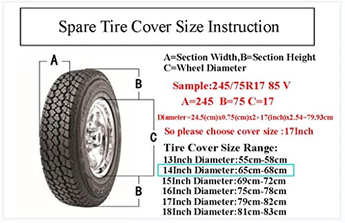 Image of Spare Tire Cover 13 Inch-Thick Waterproof PVC,Fits 155 /80R13 165 /70R13 175 /80R13 185 /70R13 Tires,UV Resistant for RV SUV Trailer Camper Boat Trailer,Snug Fit Elasticized Back Hem,Camo