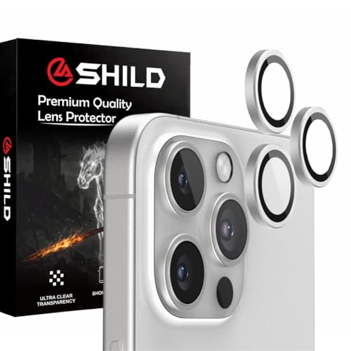 Image of SHILD Camera Lens Protector Compatible with iPhone 16 Pro /iPhone 16 Pro Max (1-Pack) Silver | 9H Tempered Glass, Military-Grade Protection, Ultra-Slim, Case-Friendly, Easy Install