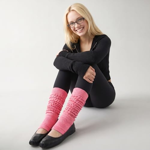 Image of COUVER Womens Scrunched Slouch Socks Soft Cotton Breathable Retro Crew or Knee High, Multiple Colors