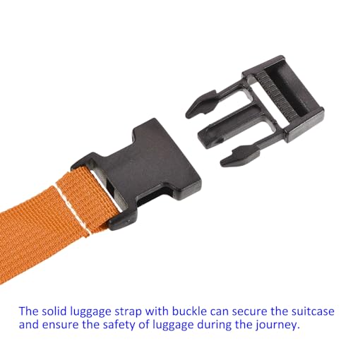 Image of M METERXITY 1 Pack Luggage Straps- Travel Baggage Accessories Adjustable Suitcase Belt with Quick Release Buckle, Apply to Travel (2 Meters, Orange)