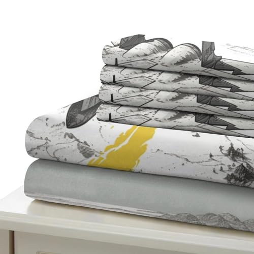 Parure de lit microfibre avions de combat 3D avec housse de couette double 200x200cm respirante