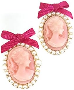 Artnouveau Elle Cameo Oval Stud Earrings Handcrafted Fashion Jewelry