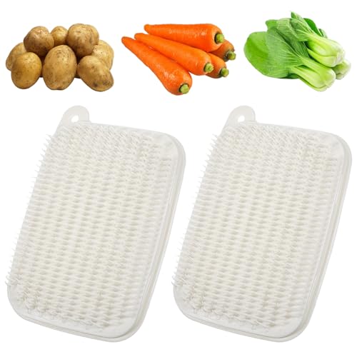 Mabor 2Pcs Vegetable Scrubber Brush for Food, Potato Scrubber Cleaner, Soft Bristle Cleaning Brush for Potato Carrots Lotus Root Fruit
