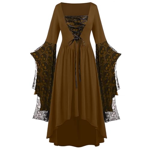 Robe gothique femmes en dentelle squelette au style punk et rétro médiéval unique pour 2026
