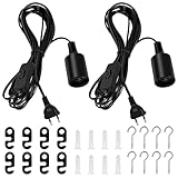 ✅【Einfache Installation】Diese Lampenfassung mit Kabel ist ein gefertige Produkt und kinderleicht zum montieren. Das Paket wird mit 8 Schafaugenschrauben, 8 Dübel, 8 Drahthalterungen, komplettem Zubehör und bequemerer Installation geliefert. Kinderleicht Glühbirne einschrauben und der Stecker in dem Steckdose stecken, lecuht dein Licht sofort an.
