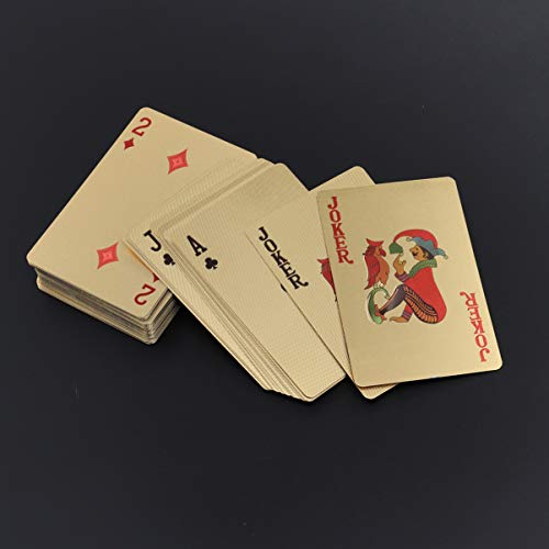 Abaodam 2stücke Goldene Spielkarten Deck Plattierte Pokerkarten Für Tischspiele Perfektes Für Und Sammler Wasserfest Und Langlebig Für Pokerabende Und Unterhaltung – Bild 5