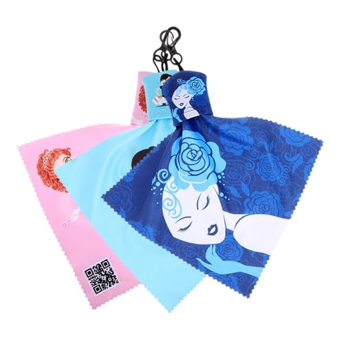 MOTHNUR 3 piezas Paños de Microfibra Suaves para Limpieza de Gafas con Llavero y Funda Diseños Adorables Resistentes la Decoloración para Lentes de Cámara Pantallas y Cristales