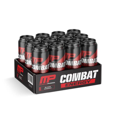 Muscle Pharm Combat Energy Drink (16oz)- Black Cherry, 12 Cans