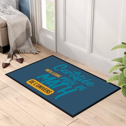 Paillasson bleu prof de math de 60x40 cm tapis entrée collège lycée