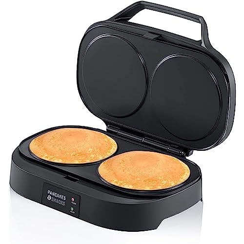 Flama Máquina de Tortitas, Crepes o Pancakes 4901FL, 1300W, 2 cavidades, Superficie Antiadherente, Panel de Control Digital