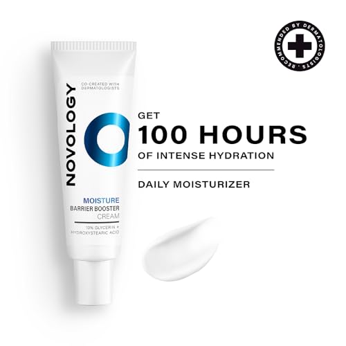 Image of NOVOLOGY Moisture Barrier Booster Cream, Face Moisturiser, 50G, for 100 hours of Hydration, with Glycerin and Hydroxystearic Acid, Non-Comedogenic and Hypoallergenic, for Dry and Sensitive Skin