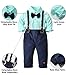 Baby Boy's Formal Outfit, Button Down Stripes Dress Shirt with Bow Tie + Suspender Pants Set for Toddlers Baby & Little Boys, 2 Pieces Baby Gift Clothes, Green, Tag 70 = 9-12 Months