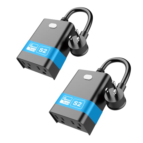 New One 2 Pack Zwave Outdoor Smart Plug - 700 Series Zwave Plug with Dual Outlets - Z-Wave Smart Outlet Waterproof - Zwave Hub Required - Compatible with SmartThings Alexa