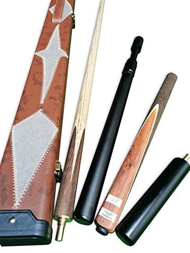 3/4 Handmade Ash and Rosewood 57 Inch Snooker Cue Set with Hard Case LPB4J5