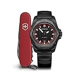 Victorinox I.N.O.X. Automatic Black Dial Black Rubber Strap Watch Set 41mm - 242024.1