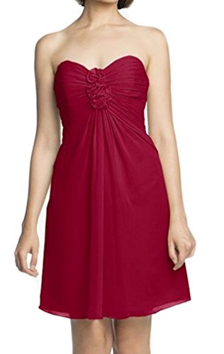 David Tutera Gather & Gown "Jeanette" Ruby Red Strapless Chiffon Mini Special Occasion Dress~ 12