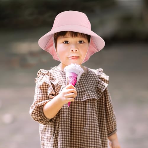 Sombrero de sol infantil ajustable para bebé gorro de playa rosa 5