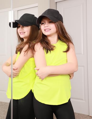 Image of Zaclotre Girls Athletic Tank Tops High-Low Hem Loose Fit Summer Top Kids Sleeveless Sport Shirts 5-14 Years