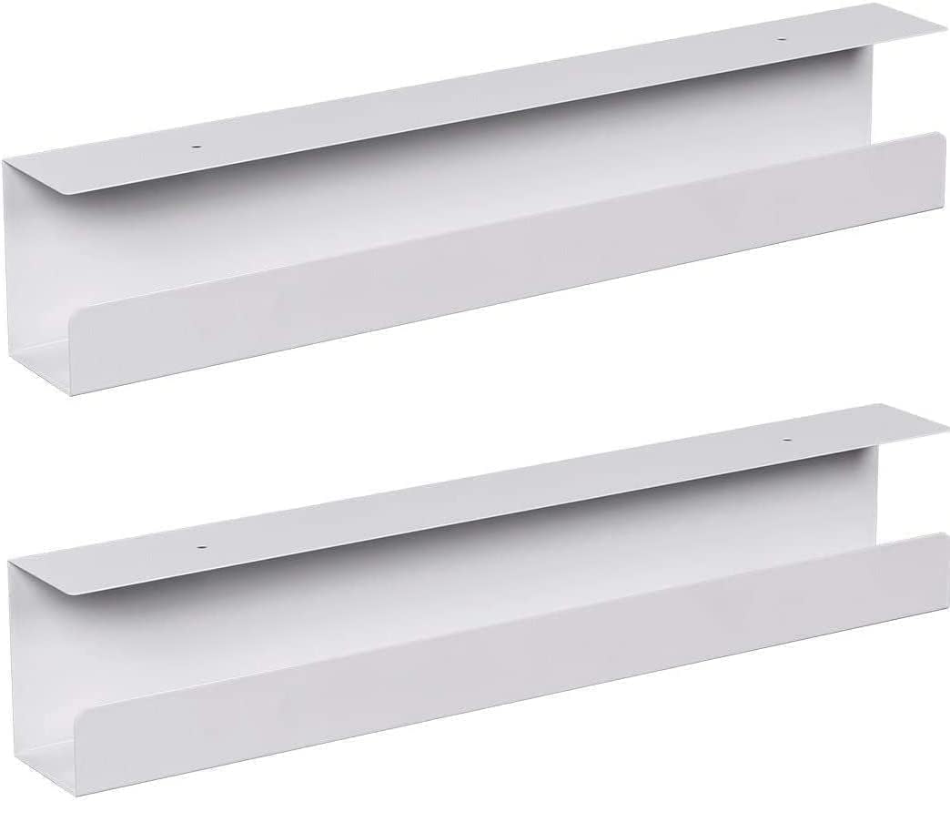 OGFC 41697 (Pack of 2) Under Desk Cable Trays - Steel for Power Supply and Wire Management Length 50 cm - White-image-25