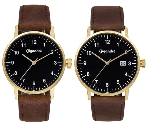 Montre mécanique quartz japonais Gigandet avec bracelet en cuir de qualité