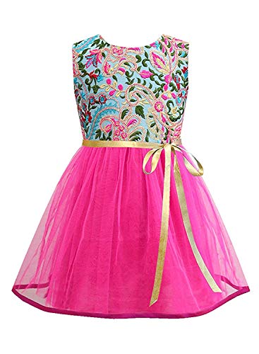 Image of A.T.U.N. (ALL THINGS UBER NICE) Girls Embroidered Sleeveless Knee Length Dress for Party and Special Occasions