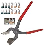 Flat Pliers-Handmade DIY Leathercraft Tool Leather Edge Pliers, Leather Edge Adjustment Press Flatten Labor Saving Plier Clamp For Bag Belt Wallet,With 12 leather grippers