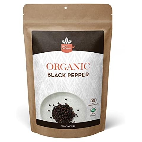 SPICY ORGANIC Whole Black Pepper 1lb Bag Cover
