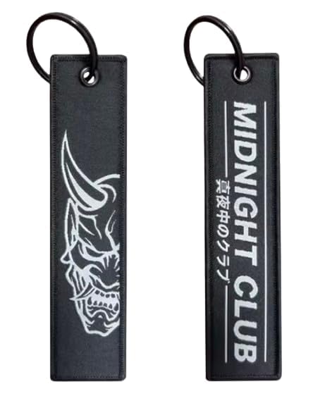 Image of Midnight Club Oni Mask Japan Japanese Car Racing Race JDM Drive Driver Crew Keychain Key Tag Chain Fob Ring