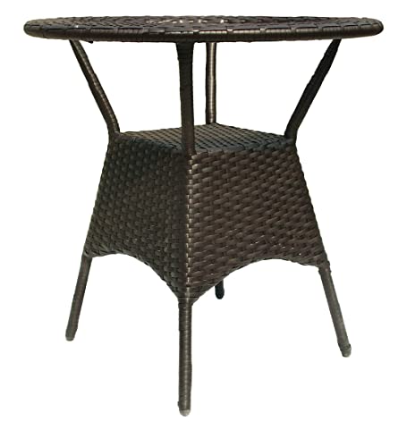 Image of Anaya Decor D-8 Chairs Table Set 4+1 Wicker Patio Furniture Sets 4 Chair and 1 Table with Cushions for Garden Balcony Bedroom Powder Coated Frame Uv Protected Wicker (Brown+Yellow)